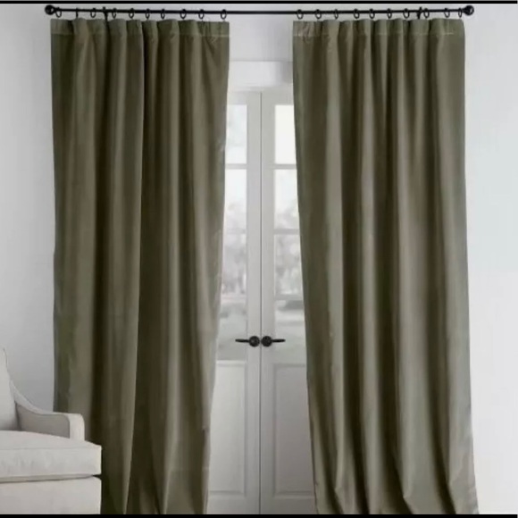 Pottery Barn Other - Pottery Barn Velvet Drape Curtains 100 x 84 Pole